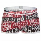 Men's sexy cotton underwear letters graphic printed Boxers underpants Red #1033PJ