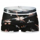 Men's sexy cotton underwear honeybee graphic printed Boxers underpants Black #1033PJ