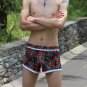 Men's sexy cotton underwear Leaves graphic printed Boxers underpants Green #1033PJ