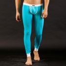 Wangjiang Men's Autumn Winter thermal underwear modal sleep bottoms pajama pants Blue #3002