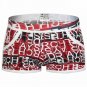 Men's sexy cotton underwear letters graphic printed Boxers underpants Red #1033DK