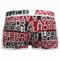 Men's sexy cotton underwear letters graphic printed Boxers underpants Red #1033DK