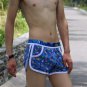 Men's sexy cotton underwear letters graphic printed Boxers underpants Blue #1033DK