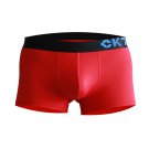 Sexy men's underwear lingerie ice silk pouch boxer briefs underpants Red #3048PJ