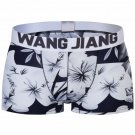 Sexy Men's underwear lingerie Floral graphic printed ice silk pouch boxer briefs underpants #4018PJ