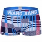 Sexy Men's underwear lingerie Plaid graphic printed ice silk pouch boxer briefs underpants #4018PJ