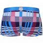 Sexy Men's underwear lingerie Plaid graphic printed ice silk pouch boxer briefs underpants #4018PJ