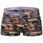Men's sexy underwear lingerie Ice silk letters graphic printed pouch boxer briefs underpants #5009PJ