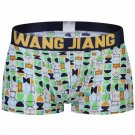 Sexy Men's underwear lingerie Semicircle graphic printed ice silk boxer briefs underpants #4018PJ