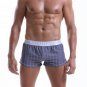 Men's sexy underwear 100% cotton plaid pouch boxer shorts Dark Gray #1044JJK