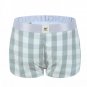 Men's sexy underwear 100% cotton plaid pouch boxer shorts Gray/White #1044JJK