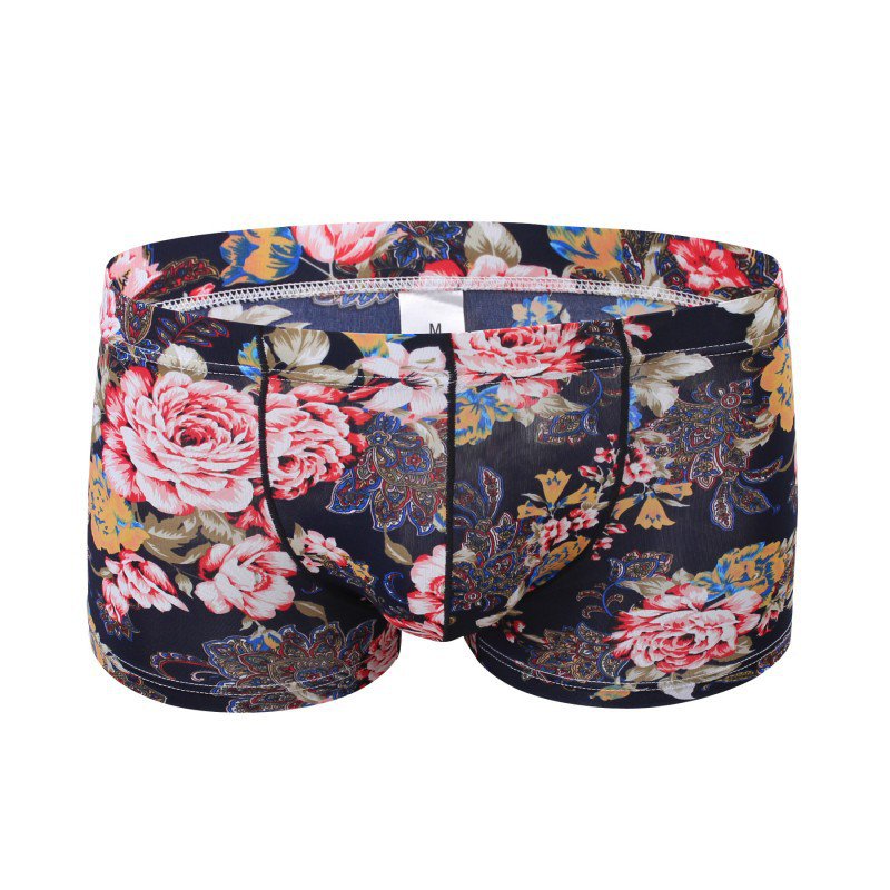 Men's sexy underwear lingerie Rose graphic printed pouch boxer briefs underpants #3033PJ