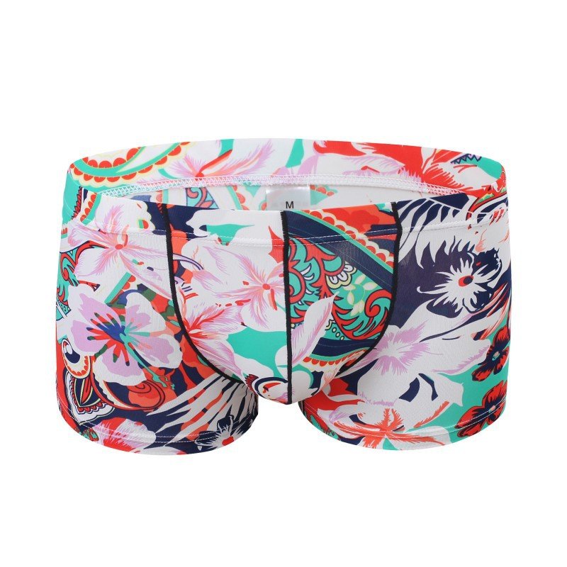 Men's sexy underwear lingerie Floral graphic printed pouch boxer briefs underpants #3033PJ