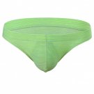 3PK Men's sexy underwear lingerie solid ice silk pouch briefs underpants Green #3037SJ