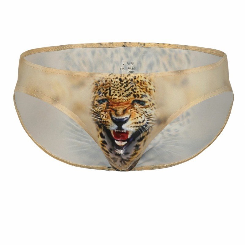 3PK Sexy Men's underwear lingerie Leopard graphic printed low-rise briefs underpants #1034SJ
