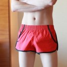 Sexy men's fashion underwear 100% cotton pockets pouch boxer shorts loungewear Red #4023DK