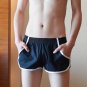 Sexy men's fashion underwear 100% cotton pockets pouch boxer shorts loungewear Black #4023DK