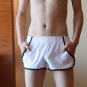 Sexy men's fashion underwear 100% cotton pockets pouch boxer shorts loungewear White #4023DK