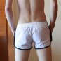 Sexy men's fashion underwear 100% cotton pockets pouch boxer shorts loungewear White #4023DK