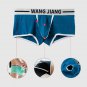 Men's sexy underwear Lingerie cotton blend pouch separator boxer briefs underpants Green #5020DPJ