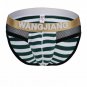 Clearance Sale 2PK Men's underwear cotton mesh striped pouch briefs underpants Green #4013SJ