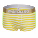 3PK Cotton Blend Sexy men's underwear stripe pouch boxer briefs Light Yellow #4013PJ