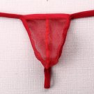3pcs Sexy Men's underwear shiny mesh gauze thongs t-string g-string Red #E080