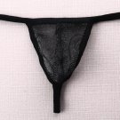 3pcs Sexy Men's underwear shiny mesh gauze thongs t-string g-string Black #E080