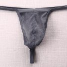 3pcs Sexy Men's underwear shiny mesh gauze thongs t-string g-string Gray #E080