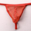 3pcs Sexy Men's underwear shiny mesh gauze thongs t-string g-string Orange #E080