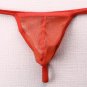 3pcs Sexy Men's underwear shiny mesh gauze thongs t-string g-string Orange #E080