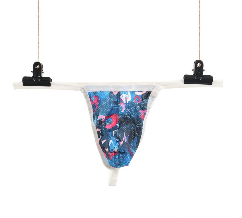 3pcs Sexy Men's underwear lingerie mesh holes letters thongs t-string g-string #E074
