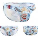Wholesale 3pcs Sexy Men's underwear lingerie Maple Leaf mesh holes breathable briefs Blue #E083