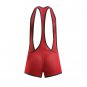 Men's sexy underwear mesh gauze stretch leotard wrestling singlet bodysuit Red #1910