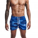 Men's drawstring quick-dry causal sports GYM Athletic shorts Camouflage Blue #EU313