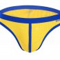 2PK Men's sexy briefs mesh perforated holes underwear underpants Yellow #BR1139