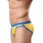 2PK Men's sexy briefs mesh perforated holes underwear underpants Yellow #BR1139