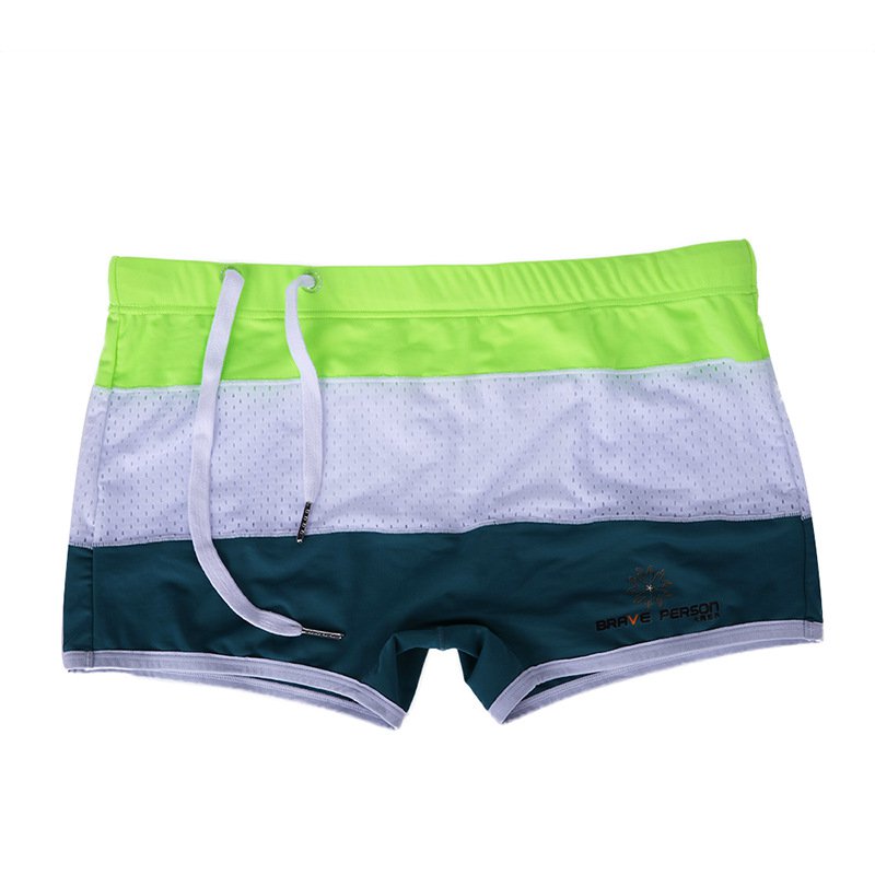Men's drawstring mesh beachwear swimwear swimming boxers Green #BR1009