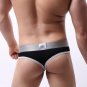 2PK Black Men's sexy underwear lingerie cotton low rise pouch thong t-string #BR1172