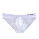 White 2PK Men's sexy underwear lingerie breathable ice silk pouch briefs underpants #BR1129