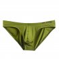 Green 2PK Men's sexy underwear lingerie breathable ice silk pouch briefs underpants #BR1129