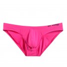 Pink 2PK Men's sexy underwear lingerie breathable ice silk pouch briefs underpants #BR1129