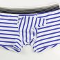 White striped men's cotton underwear lingerie pouch boxer briefs #A41