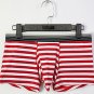 Red striped men's cotton underwear lingerie pouch boxer briefs #A41