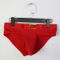 Men's sexy underwear lingerie cotton blend pouch briefs Red #A02