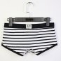 Black striped Men's sexy underwear cotton blend mid-rise boxer briefs #A60