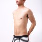 Black striped Men's sexy underwear cotton blend mid-rise boxer briefs #A60