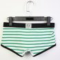 Green striped Men's sexy underwear cotton blend mid-rise boxer briefs #A60