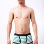 Green striped Men's sexy underwear cotton blend mid-rise boxer briefs #A60