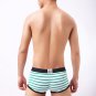 Green striped Men's sexy underwear cotton blend mid-rise boxer briefs #A60